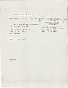 Maud Allan Schedules and Performance Dates / Horaires et dates de représentation de Maud Allan