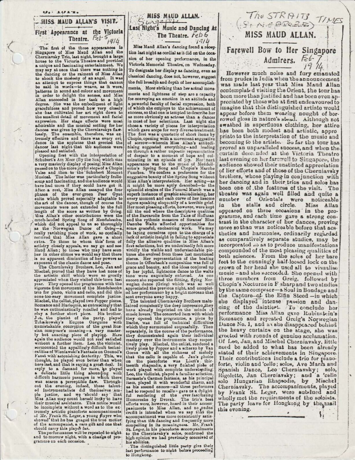 Maud Allan Australia Tour 1914 / Tournée en Australie de Maud Allan en 1914